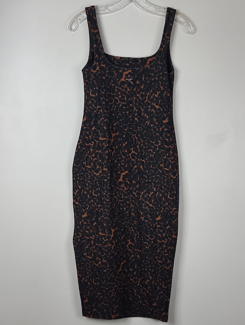 Beyond Yoga Softmark Icon Chai Tortoise Animal Print Black Bodycon Midi Dress S - Picture 5 of 13